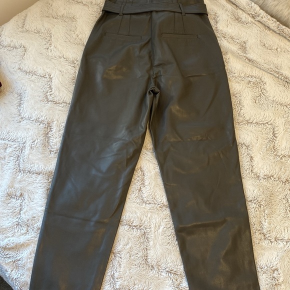 Dynamite Charcoal Leather Trowsers - Picture 2 of 4